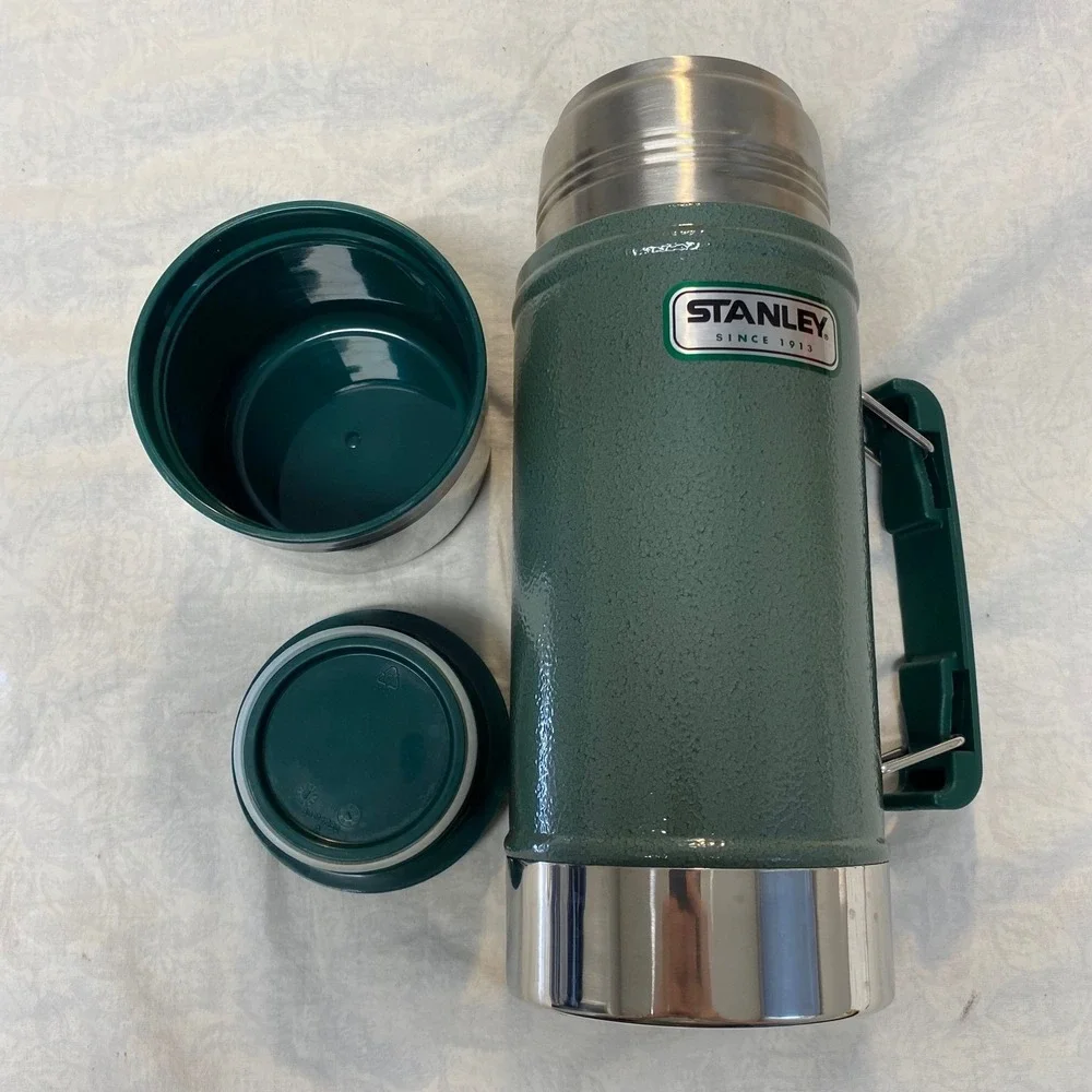 Stanley Classic Vacuum Food Jar 24oz Hammertone Green Thermos 2012 Model - Picture 2 of 7